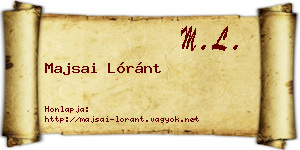 Majsai Lóránt névjegykártya